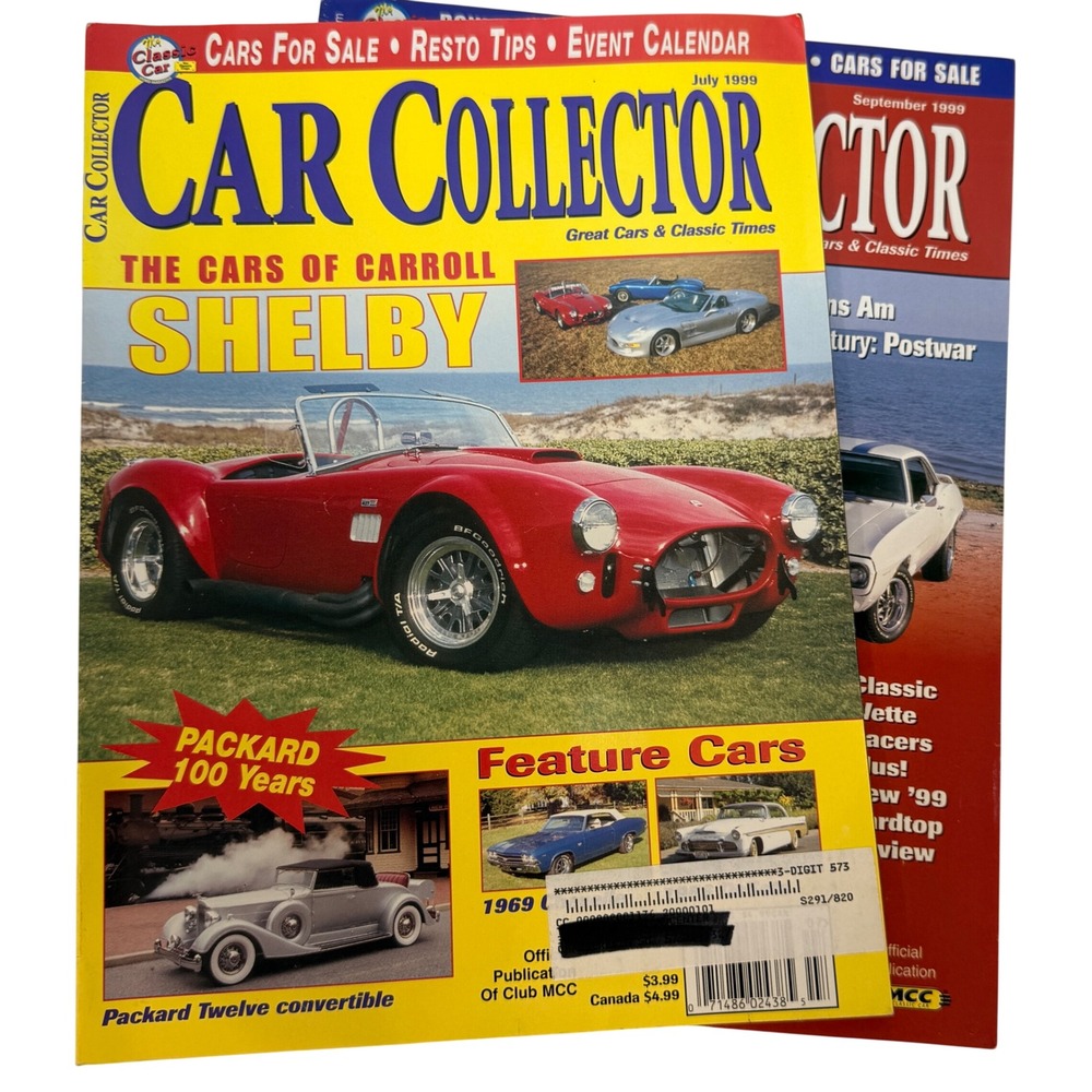 Car Collector Magazine 1999 Lot July September Shelby Trans Am Corvette Vintage*